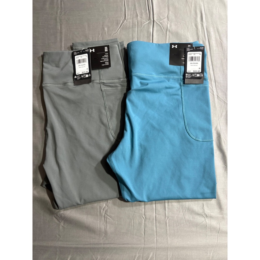Under Armour Motion Ankle Leggings 2PK Grey Teal High Rise 2XL 1369488